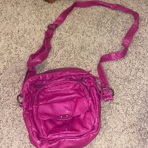 Hot pink leather purse